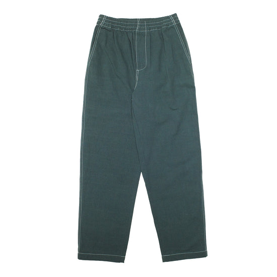 bound Contrast Ripstop Canvas Trouser - Mid Green