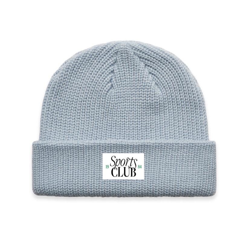 Vice 84 'Sports Club' Ribbed Beanie - Baby Blue