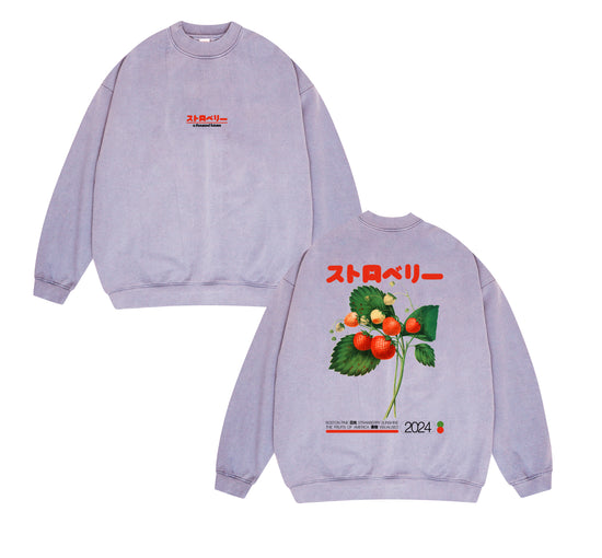 A Thousand Futures x GK 'Strawberry' Vintage Washed Sweater - Lilac