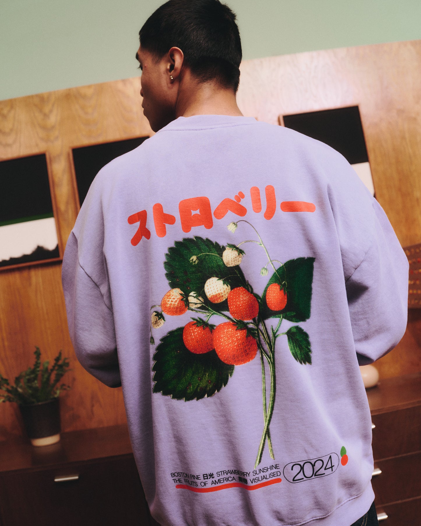 A Thousand Futures x GK 'Strawberry' Vintage Washed Sweater - Lilac