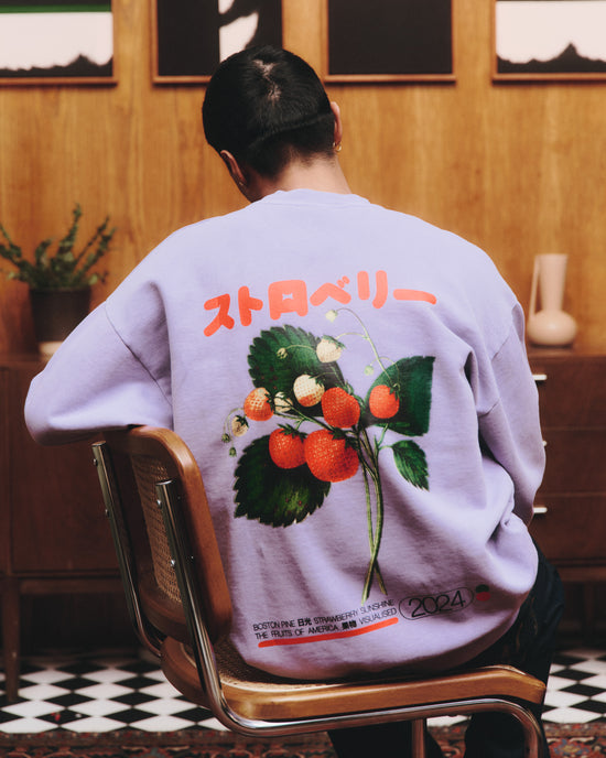 A Thousand Futures x GK 'Strawberry' Vintage Washed Sweater - Lilac