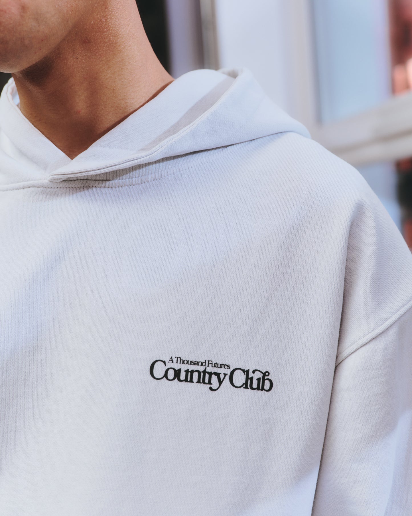 A Thousand Futures x GK 'Country Club' Vintage Washed Hoodie - Ash Grey