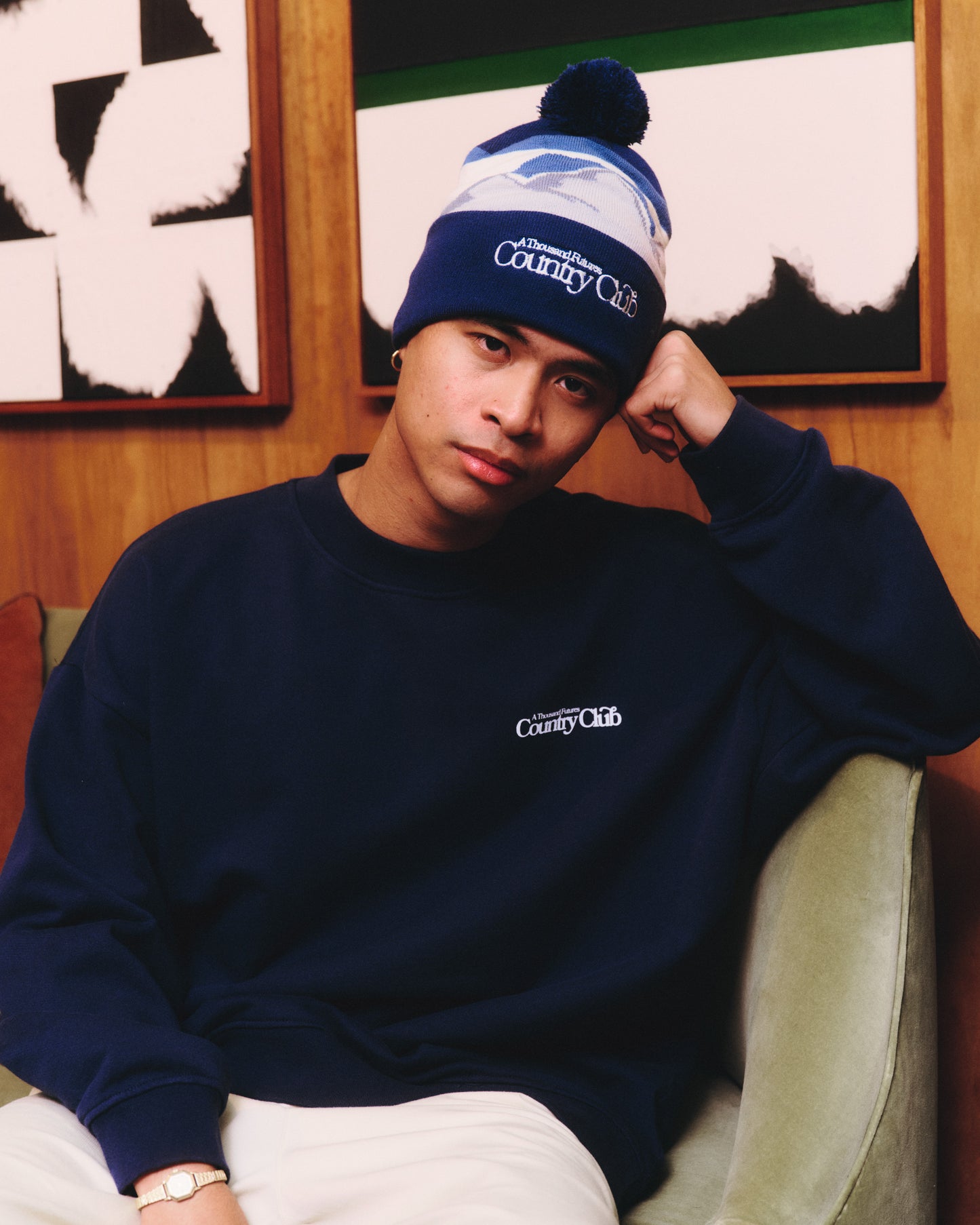 A Thousand Futures x GK 'Country Club' Sweater - Navy