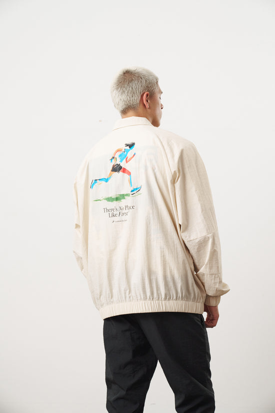 Vice 84 'Olympic Runner' Nylon Track Jacket - Ecru