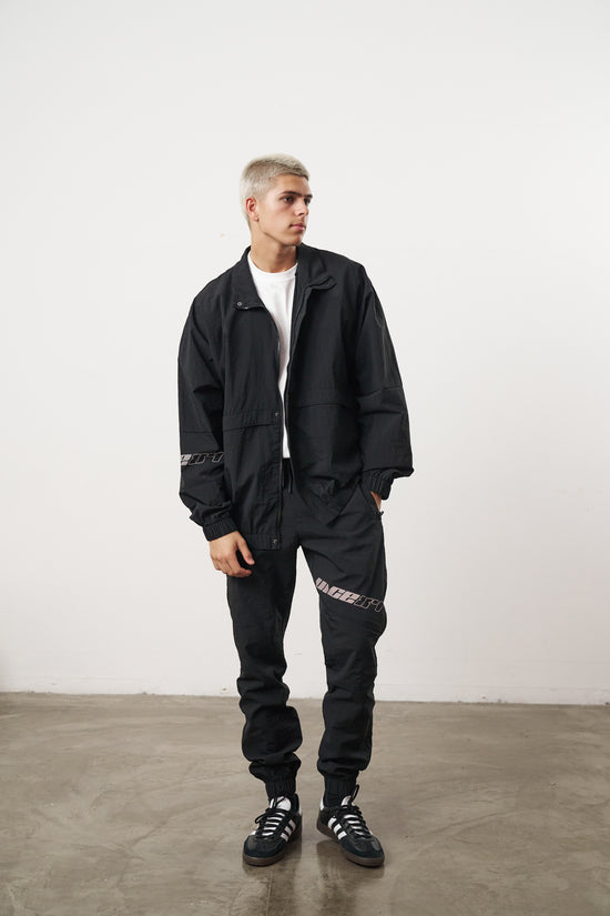 Vice 84 'Reflective Racer' Nylon Track Pants - Black