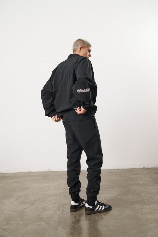 Vice 84 'Reflective Racer' Nylon Track Pants - Black