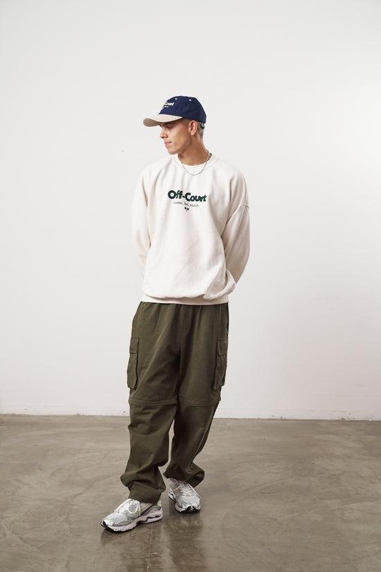 Vice 84 'Off-Court GSM' Vintage Washed Sweater - Cream