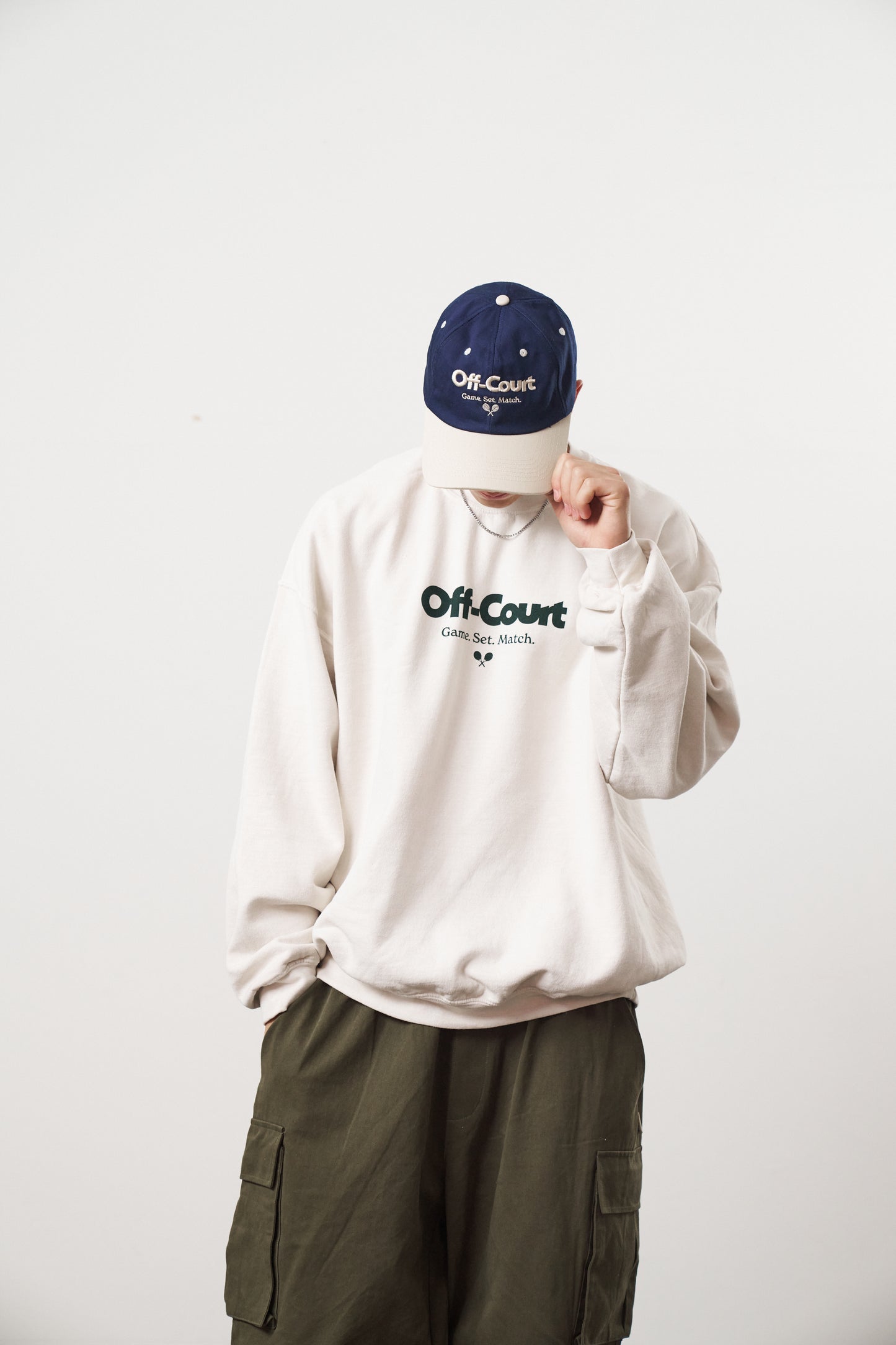 Vice 84 'Off Court GSM' Vintage Washed Sweater - Cream