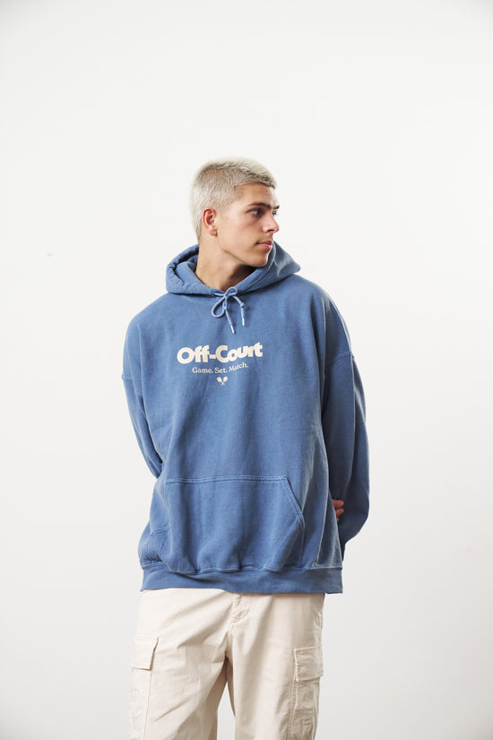 Vice 84 'Off-Court GSM' Vintage Washed Hoodie - Blue