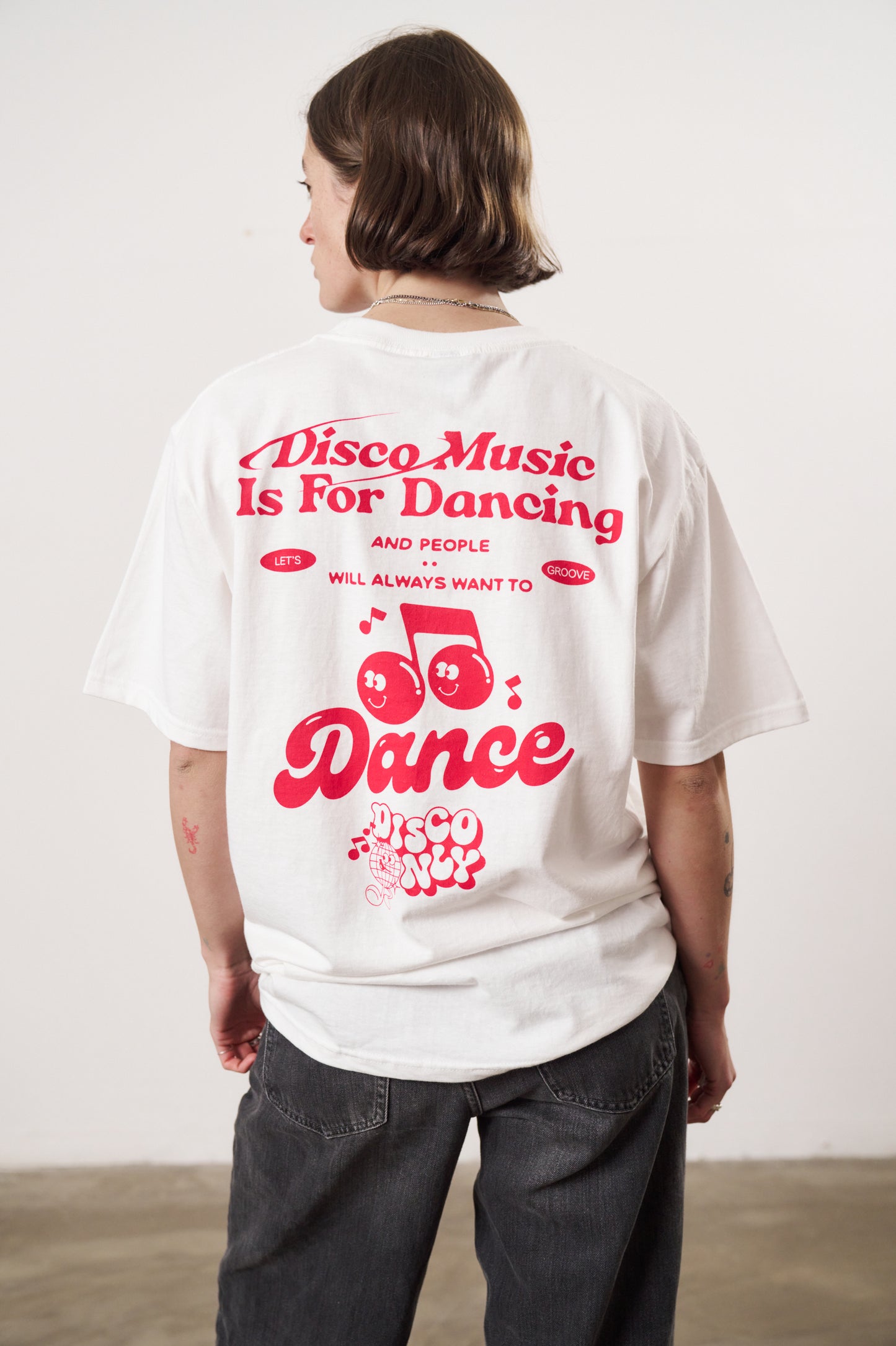 DISCO ONLY 'Retro Dancing' Tee - White