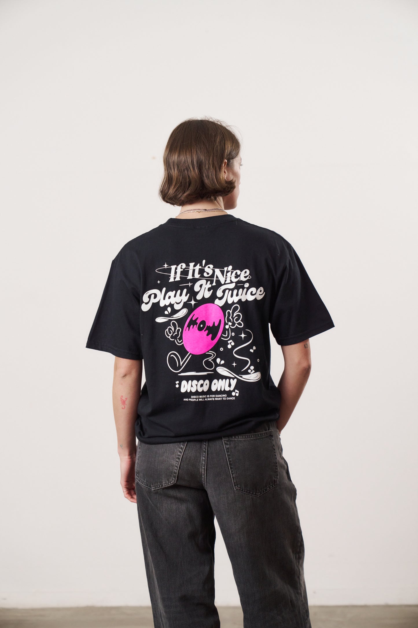 DISCO ONLY 'Play It Twice V5' Tee - Black