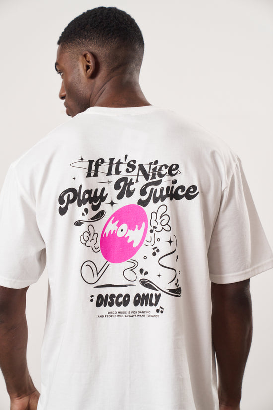 DISCO ONLY 'Play It Twice V5' Tee - White