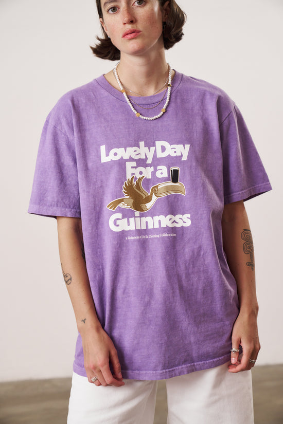 Guinness x UN:IK 'Lovely Day' Vintage Washed Tee Twinpack - Blue/Purple