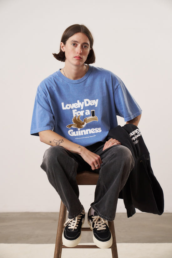 Guinness x UN:IK 'Lovely Day' Vintage Washed Tee Twinpack - Blue/Purple