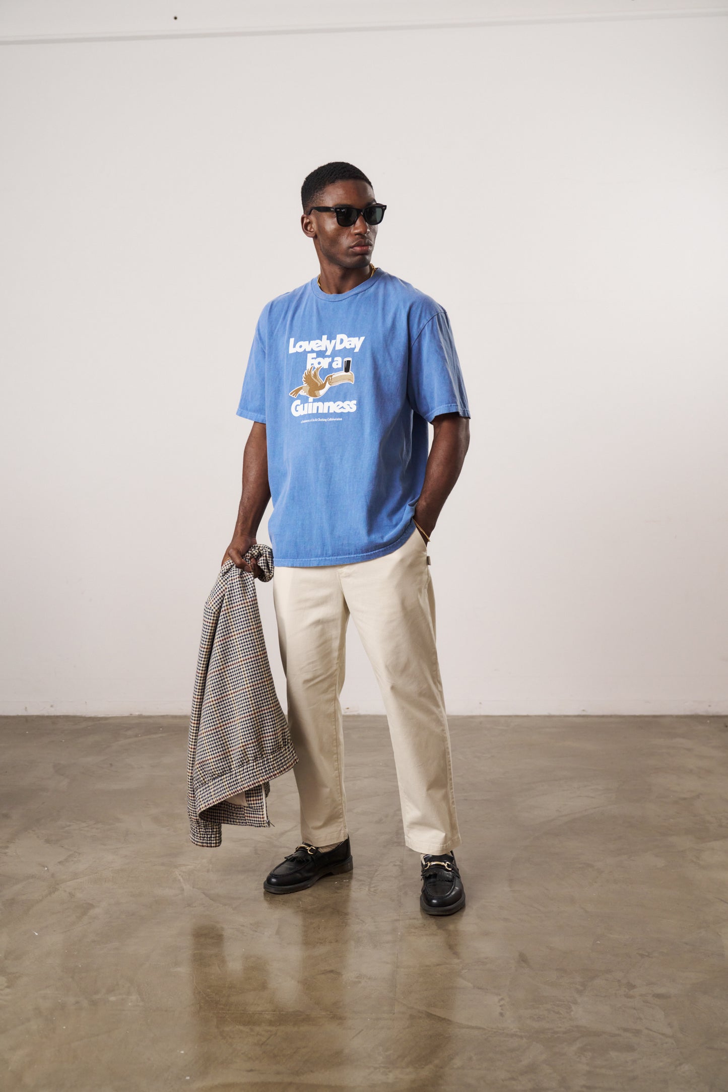 Guinness x UN:IK 'Lovely Day' Vintage Washed Tee - Blue