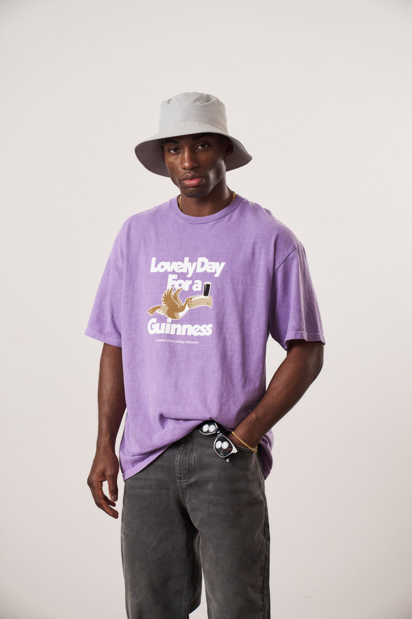 Guinness x UN:IK 'Lovely Day' Vintage Washed Tee Twinpack - Blue/Purple