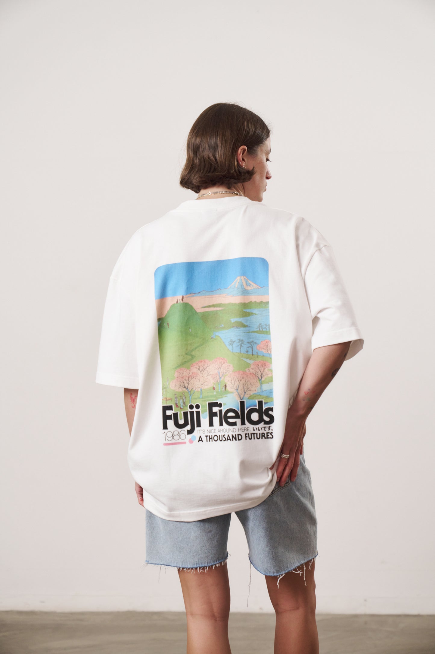 A Thousand Futures x GK 'Fuji Fields' Tee - White