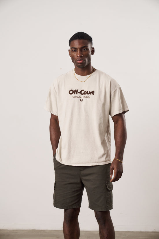 Vice 84 'Off Court GSM' Vintage Washed Tee Twinpack - Brown/Cream