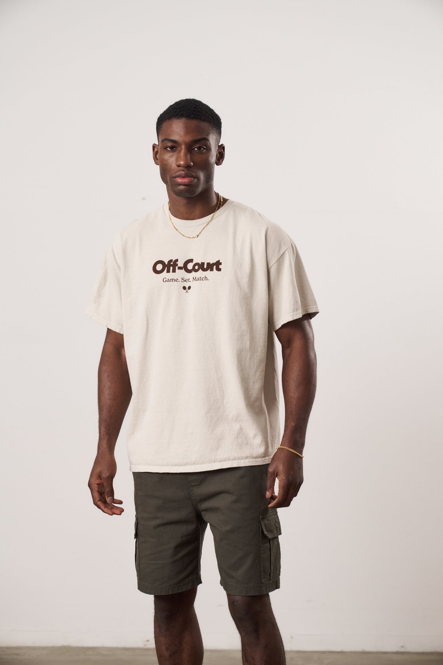 Vice 84 'Off Court GSM' Vintage Washed Tee - Cream