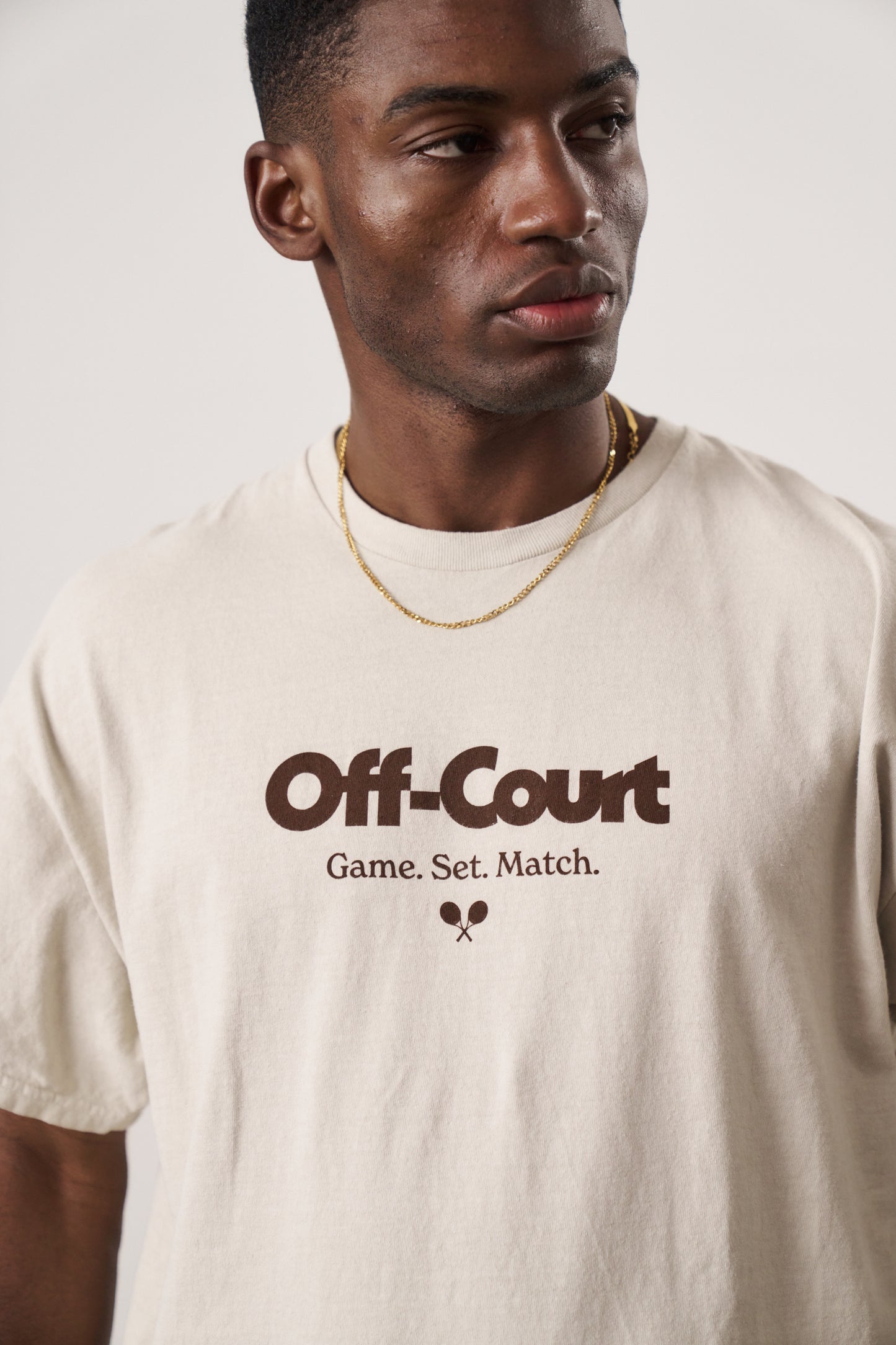 Vice 84 'Off-Court GSM' Vintage Washed Tee - Cream