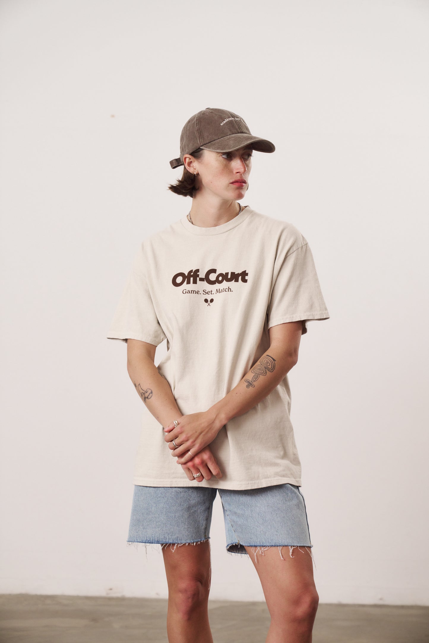 Vice 84 'Off Court GSM' Vintage Washed Tee - Cream