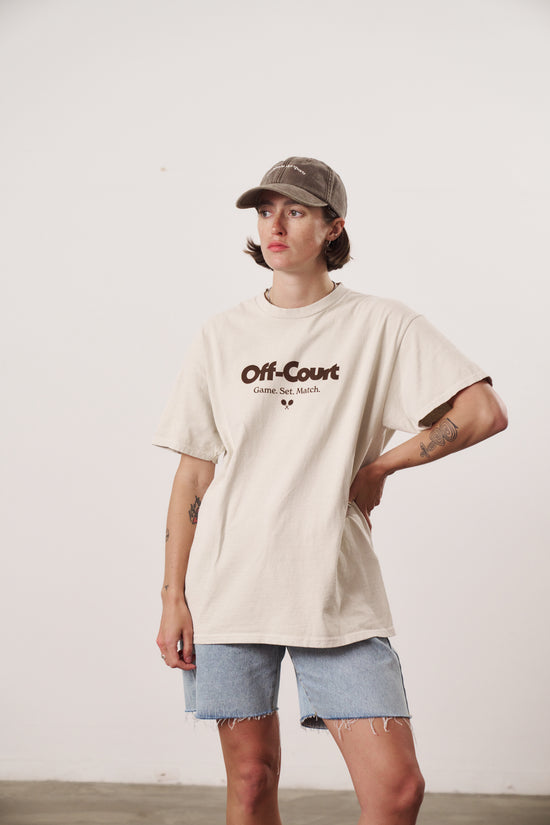 Vice 84 'Off Court GSM' Vintage Washed Tee Twinpack - Brown/Cream