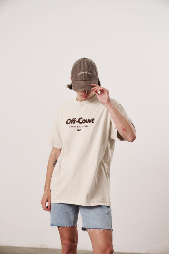 Vice 84 'Off Court GSM' Vintage Washed Tee - Cream