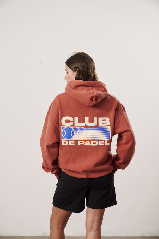 Club de Padel 'Heritage' Vintage Washed Hoodie - Burnt Orange