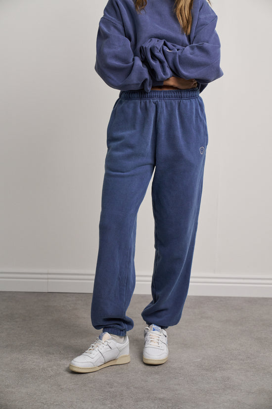 Essentials Vintage Washed 1/4 Zip Sweatshirt & Jogger Set - Navy