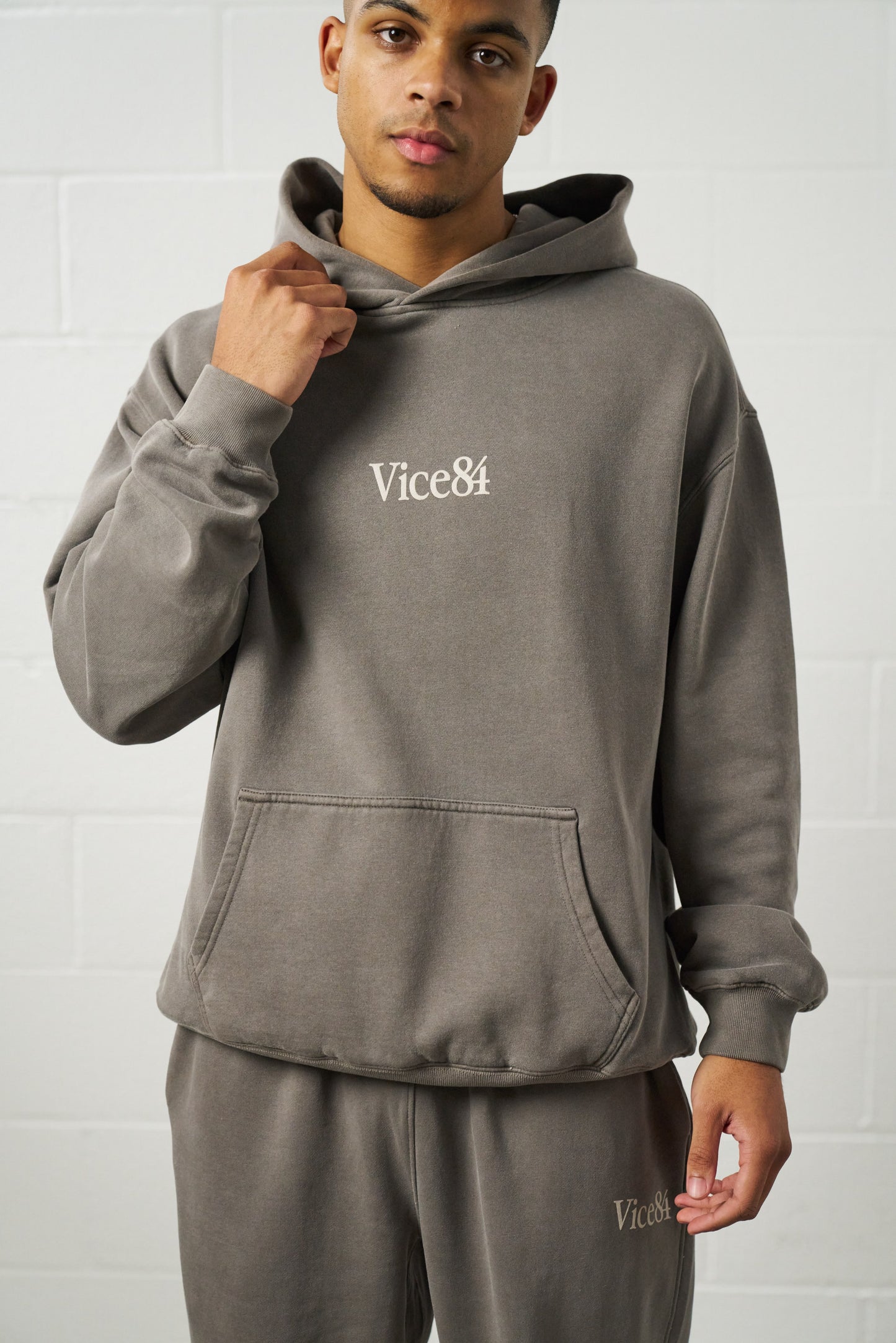 Vice 84 Premium Hoodie - Faded Grey