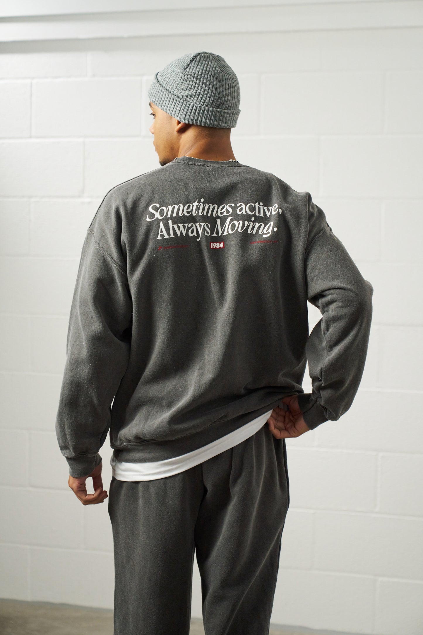 Vice 84 'Always Moving' Vintage Washed Sweater - Black