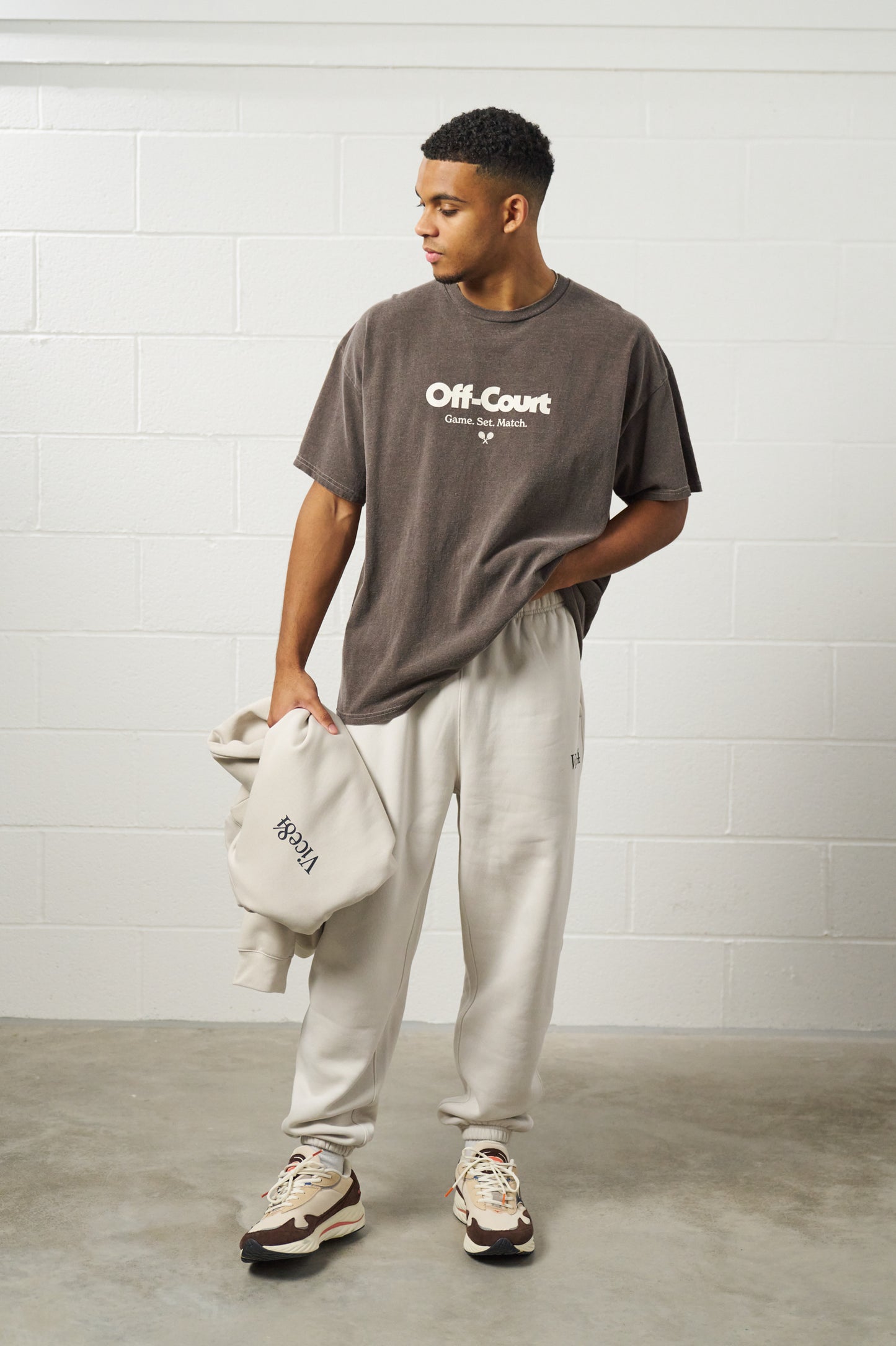 Vice 84 'Off Court GSM' Vintage Washed Tee Twinpack - Brown/Cream