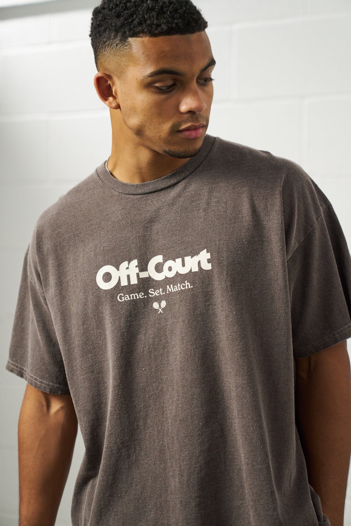 Vice 84 'Off-Court GSM' Vintage Washed Tee - Brown