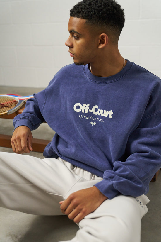 Vice 84 'Off Court GSM' Vintage Washed Sweater - Navy