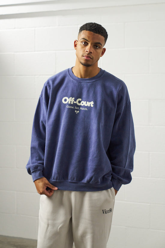 Vice 84 'Off-Court GSM' Vintage Washed Sweater - Navy