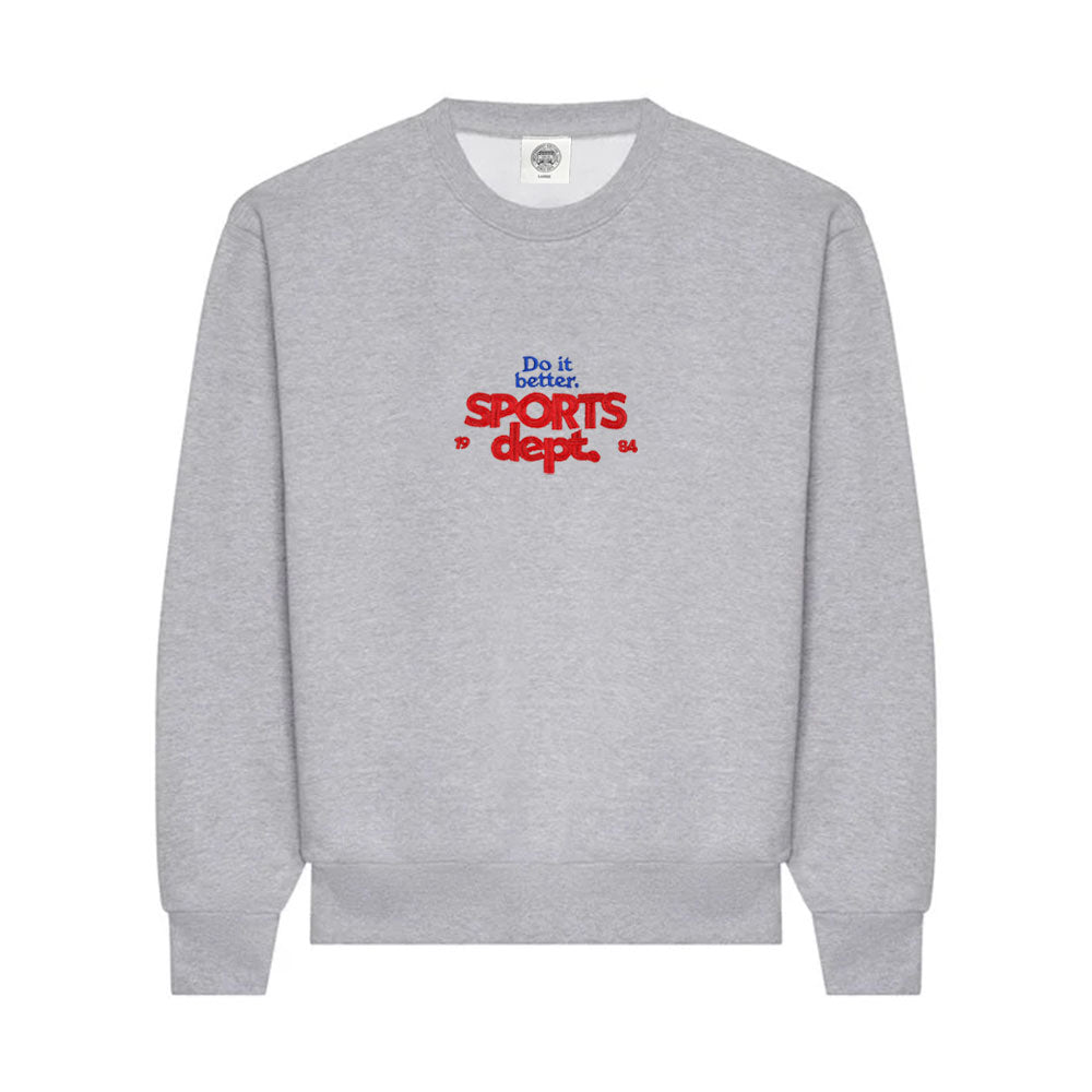 Vice 84 'Sports Dept' Heavyweight Embroidered Sweater - Ash