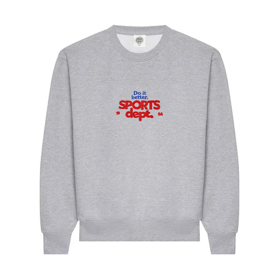 Vice 84 'Sports Dept' Heavyweight Embroidered Sweater - Ash