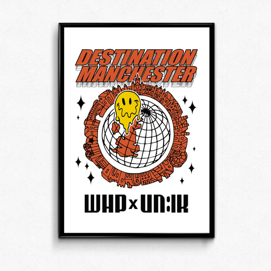 WHP X UN:IK 'Destination Manchester' Print - White