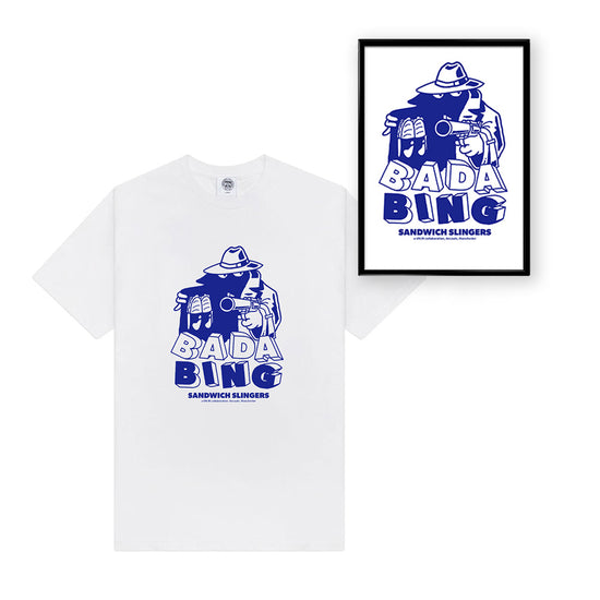 Bada Bing x UN:IK 'Slingers' Tee & Print Bundle - White