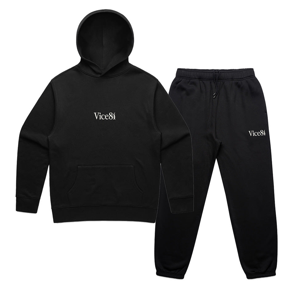 Vice 84 Premium Hoodie & Jogger Set - Black