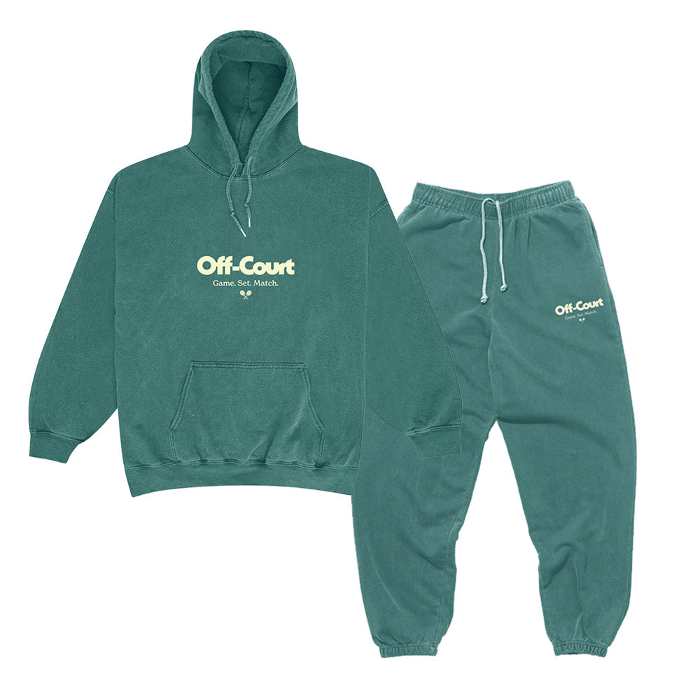 Vice 84 'Off-Court GSM' Hoodie & Jogger Set - Vintage Washed Forest