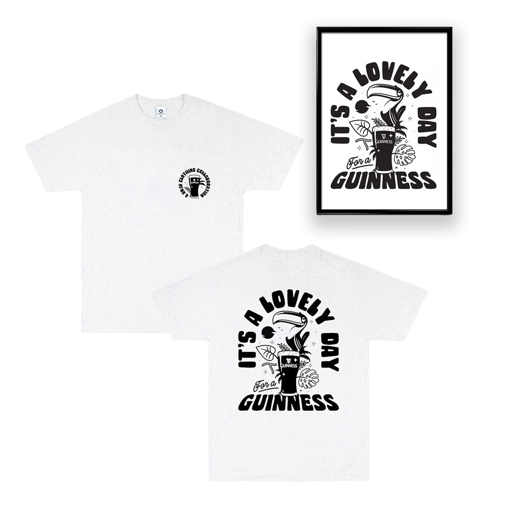 Guinness x UN:IK 'Jungle' Tee & Print Bundle - White