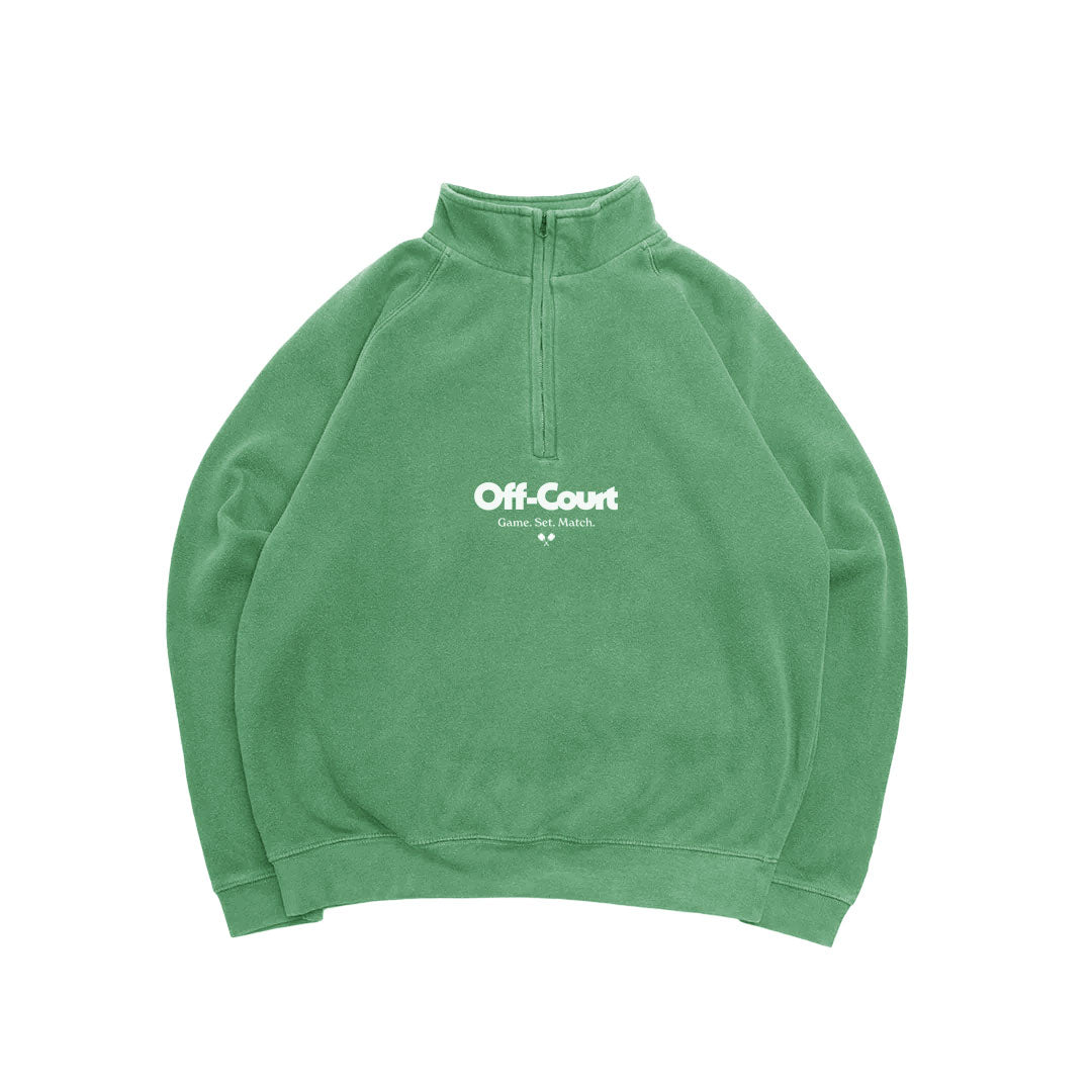 Vice 84 'Off-Court GSM' Washed 1/4 Zip Sweater - Kelly Green