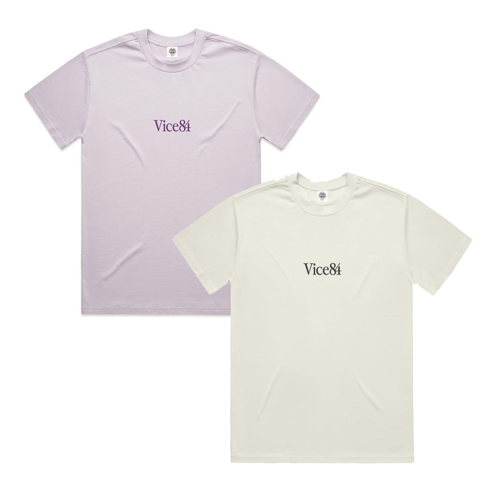 Vice 84 Premium Heavy Tee Twinpack - Ecru/Orchid