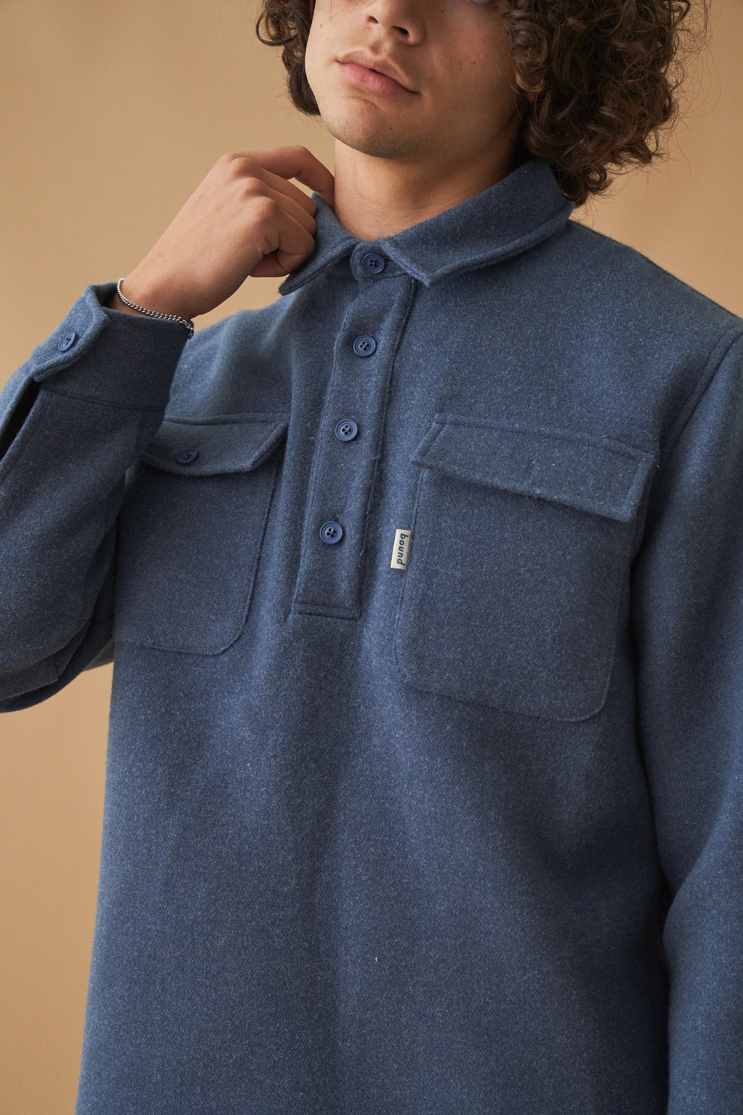 bound 'Marine' Textured Heavy Overshirt