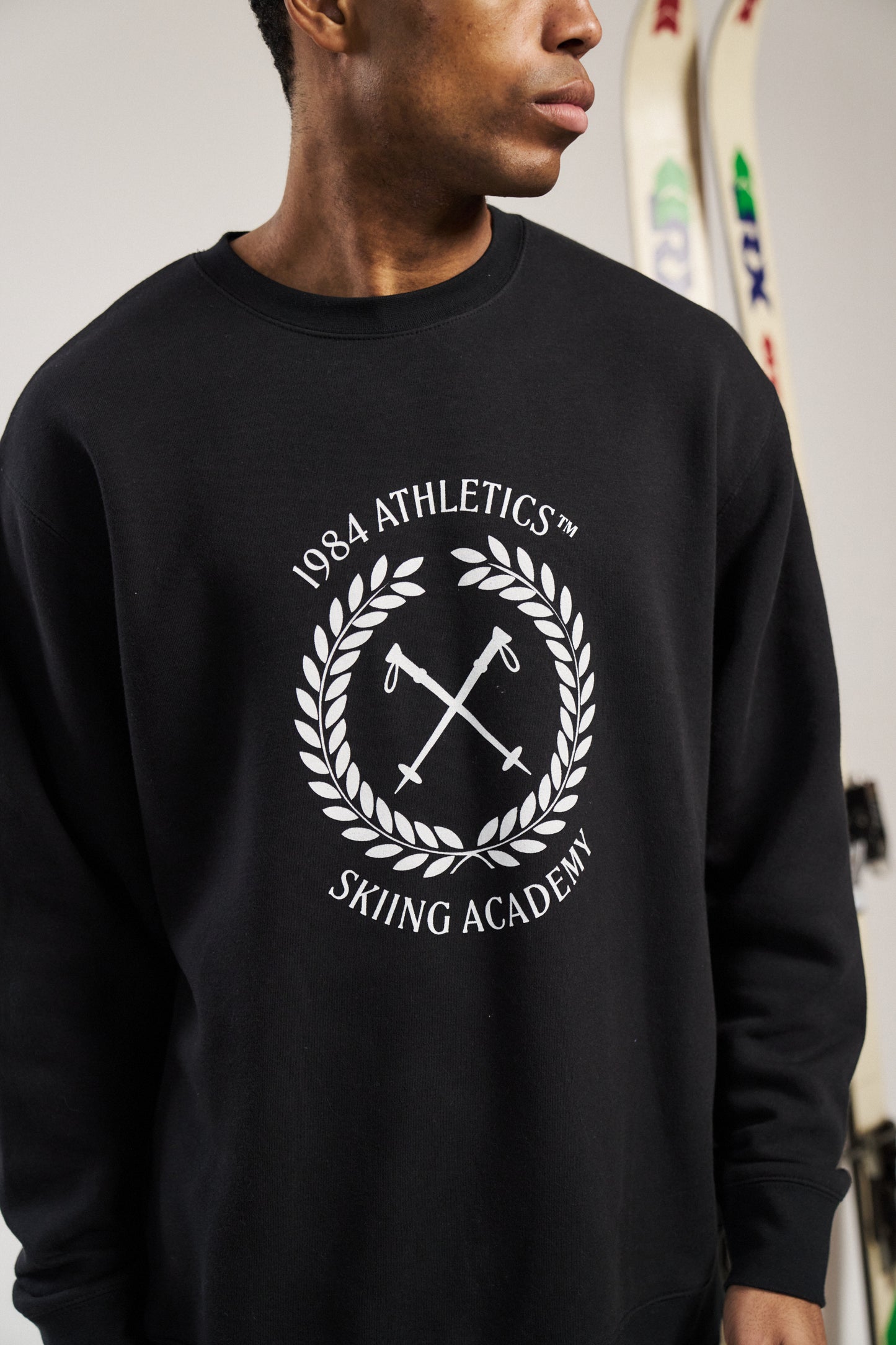 Vice 84 'Ski Academy' Crew Sweater - Black